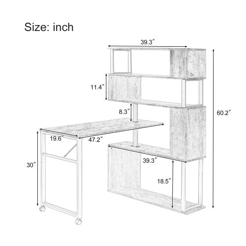 Bureau d'ordinateur de bureau à domicile Table d'angle en forme de L