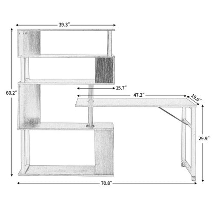 Bureau d'ordinateur de bureau à domicile Table d'angle en forme de L