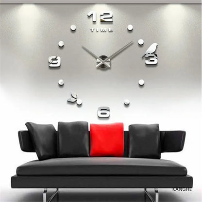 Autocollants de miroir acrylique 3D horloge mural