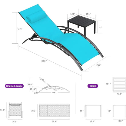 Chaise longue d'extérieur