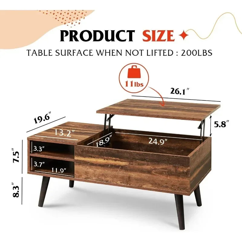 Table basse avec compartiment caché