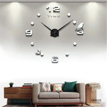 Autocollants de miroir acrylique 3D horloge mural