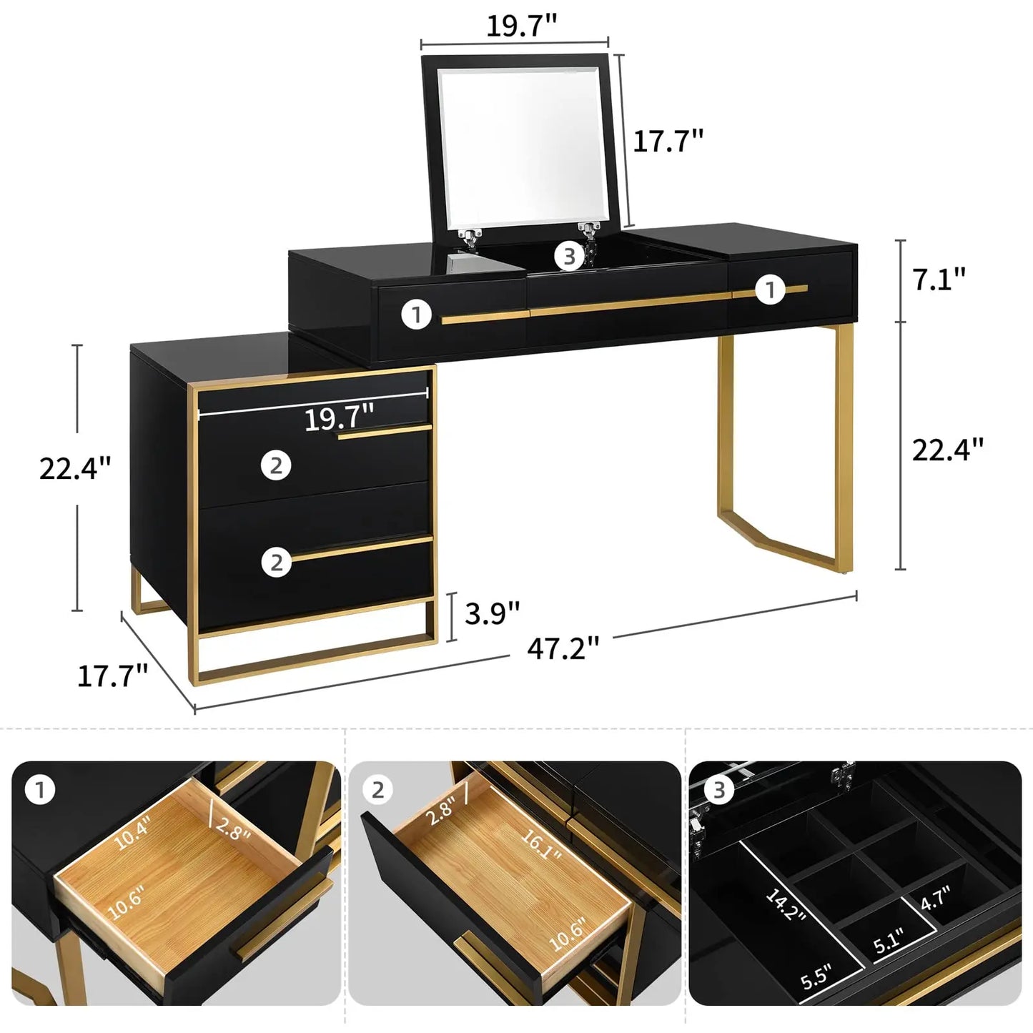 Coiffeuse en bois au design moderne